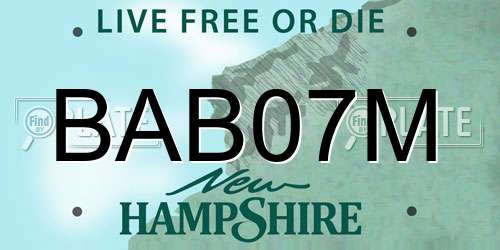 BAB07M New Hampshire License Plate