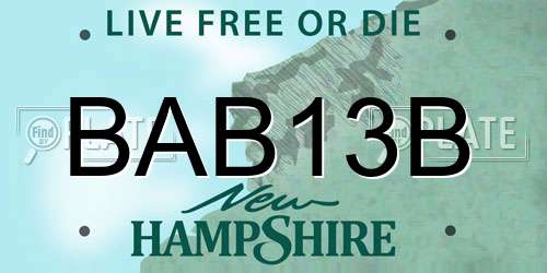BAB13B New Hampshire License Plate
