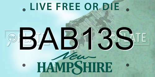 BAB13S New Hampshire License Plate