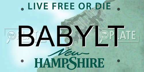 BABYLT New Hampshire License Plate