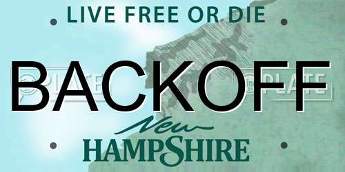 BACKOFF New Hampshire License Plate