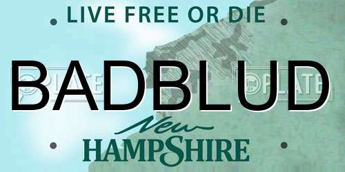 BADBLUD New Hampshire License Plate