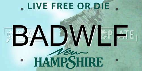 BADWLF New Hampshire License Plate