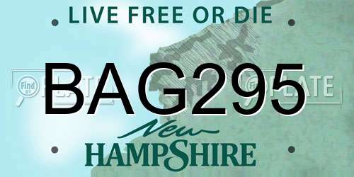 BAG295 New Hampshire License Plate