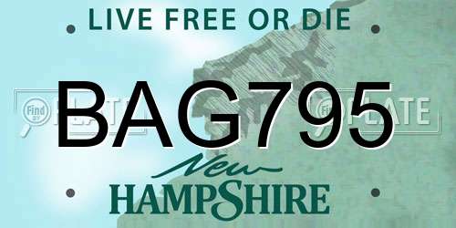 BAG795 New Hampshire License Plate
