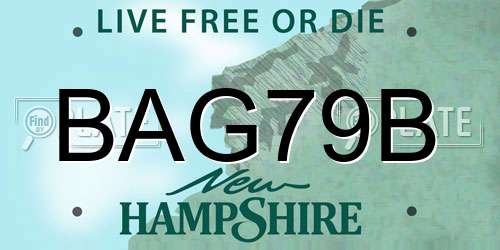 BAG79B New Hampshire License Plate