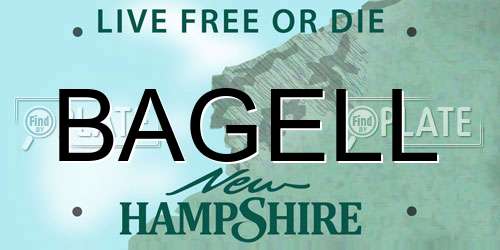 BAGELL New Hampshire License Plate