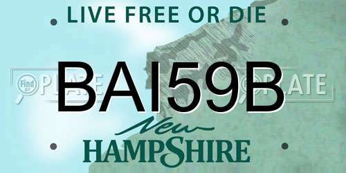 BAI59B New Hampshire License Plate
