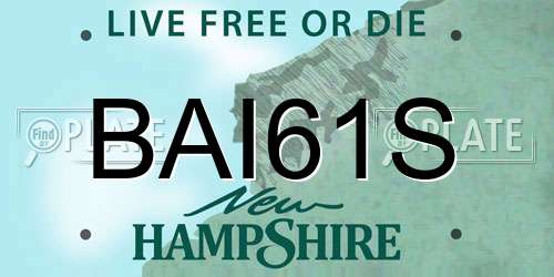 BAI61S New Hampshire License Plate