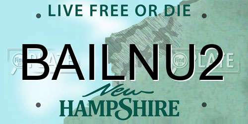 BAILNU2 New Hampshire License Plate