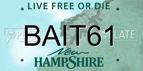 BAIT61 New Hampshire License Plate