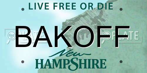 BAKOFF New Hampshire License Plate