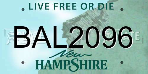 BAL2096 New Hampshire License Plate