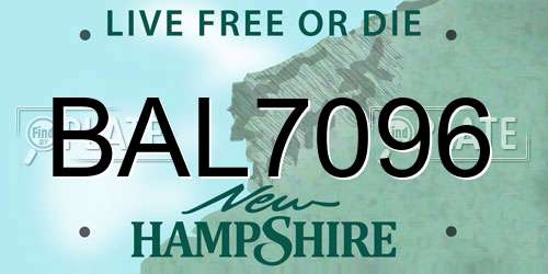 BAL7096 New Hampshire License Plate