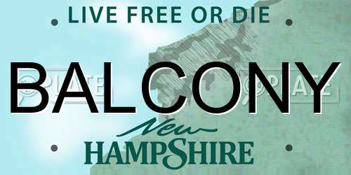 BALCONY New Hampshire License Plate