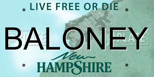 BALONEY New Hampshire License Plate