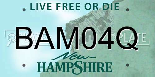BAM04Q New Hampshire License Plate