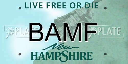 BAMF New Hampshire License Plate