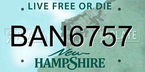 BAN6757 New Hampshire License Plate