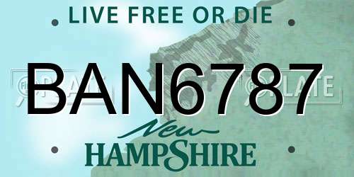 BAN6787 New Hampshire License Plate