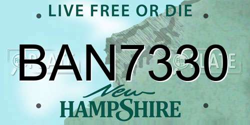 BAN7330 New Hampshire License Plate
