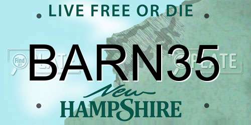 BARN35 New Hampshire License Plate