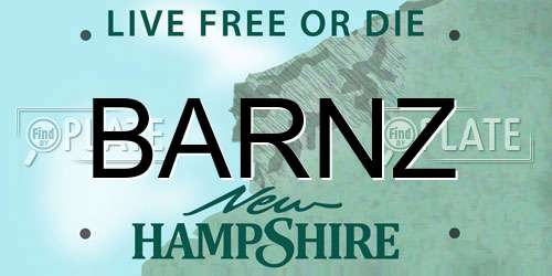 BARNZ New Hampshire License Plate