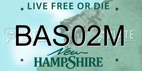 BAS02M New Hampshire License Plate