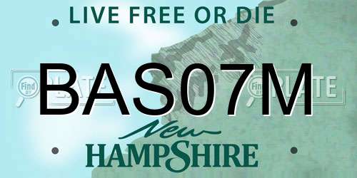 BAS07M New Hampshire License Plate