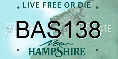 BAS138 New Hampshire License Plate
