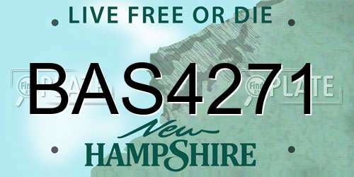 BAS4271 New Hampshire License Plate