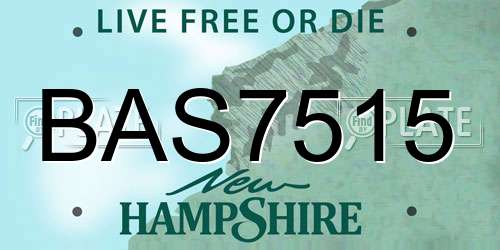 BAS7515 New Hampshire License Plate