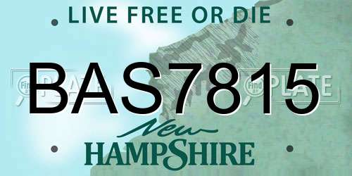 BAS7815 New Hampshire License Plate