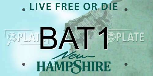 BAT1 New Hampshire License Plate