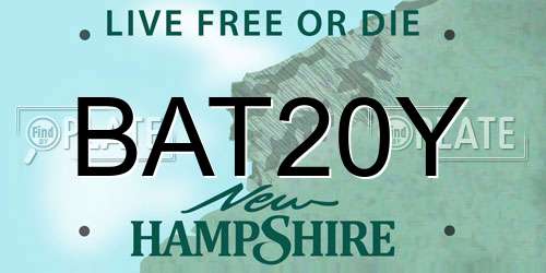 BAT20Y New Hampshire License Plate