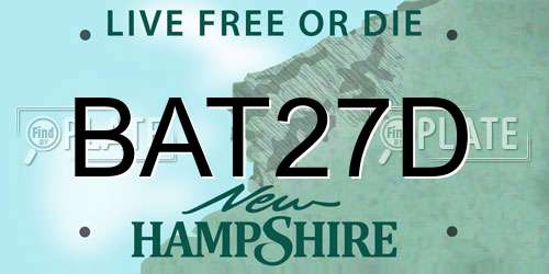 BAT27D New Hampshire License Plate