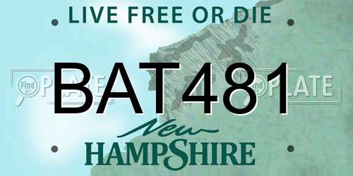 BAT481 New Hampshire License Plate