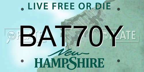 BAT70Y New Hampshire License Plate