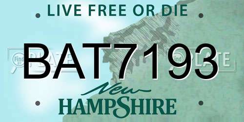 BAT7193 New Hampshire License Plate