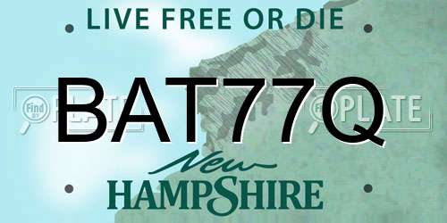 BAT77Q New Hampshire License Plate