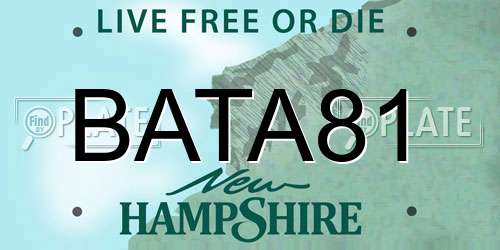 BATA81 New Hampshire License Plate