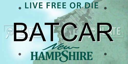 BATCAR New Hampshire License Plate