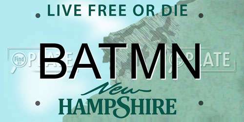 BATMN New Hampshire License Plate