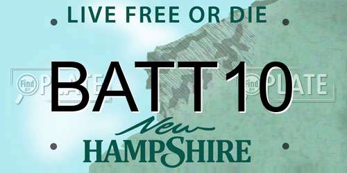 BATT10 New Hampshire License Plate