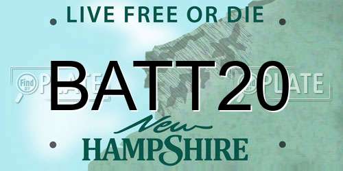 BATT20 New Hampshire License Plate