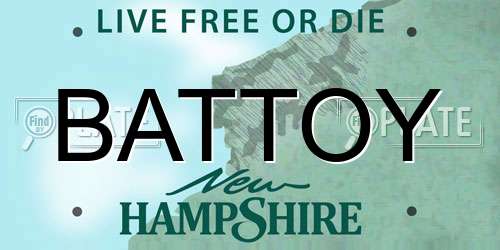 BATTOY New Hampshire License Plate