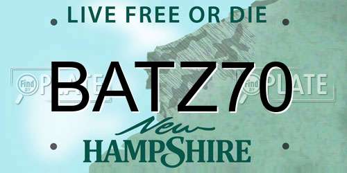 BATZ70 New Hampshire License Plate