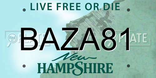 BAZA81 New Hampshire License Plate