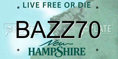 BAZZ70 New Hampshire License Plate