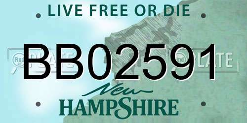 BB02591 New Hampshire License Plate